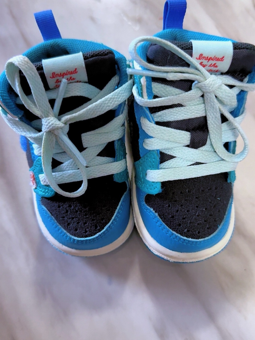 Nike Kids Blue and Black High-Top Sneakers